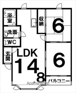 グリーンリーフ【202号室】の間取り