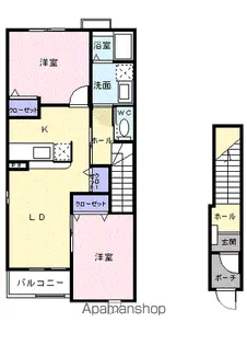 リバーサイドサワナミB【2階】の間取り