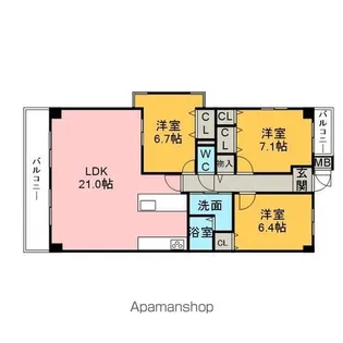 イトーピア刈谷マンション【404号室】の間取り