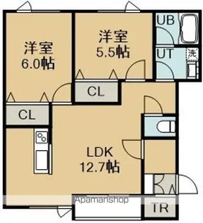 パレーシャルさくら通りA棟【203号室】の間取り