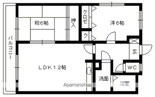 グランシャリオ【203号室】の間取り