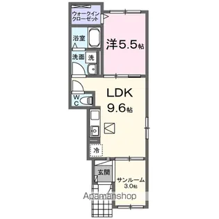 ビラステージ クルール【1階】の間取り