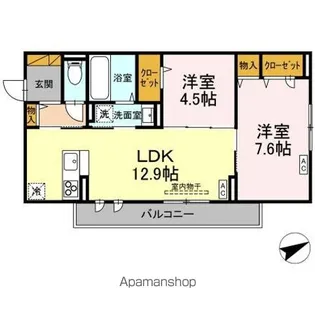 E’CLAT(エクラ)【2階】の間取り