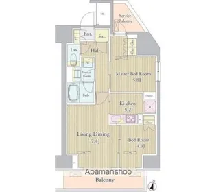 ヴェルデュール高田馬場【9階】の間取り