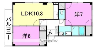 フォブール中央公園2【302号室】の間取り