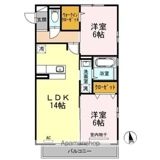 カーサ プリマヴェーラ・【2階】の間取り