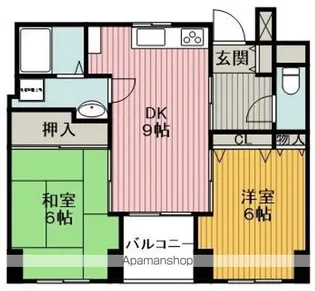 ファミリーハイツ岡町【2階】の間取り