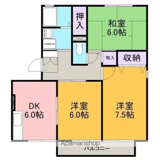 ハートホーム山本A棟【1階】の間取り