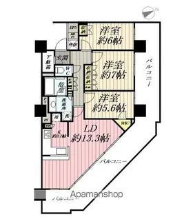 ザ・ライオンズ三郷中央A【715号室】の間取り