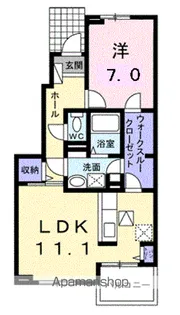 コンフォートK 十壱番館【1階】の間取り