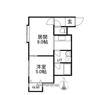 ボヌール【103号室】の間取り