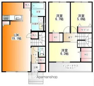コクーンパレス横濱瀬谷 B【1階】の間取り