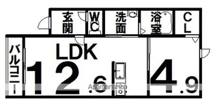 ラ・パーチェ白樺【1階】の間取り