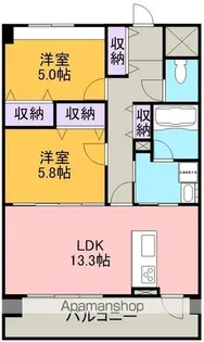 エリュシオン竜美ヶ丘【3階】の間取り