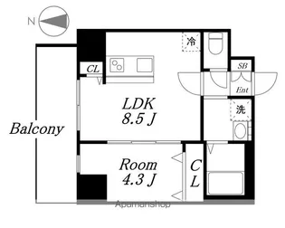 プレサンス名古屋ルーカス【14階】の間取り