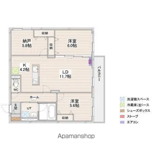 CRESCENDO 苗穂駅前【2階】の間取り