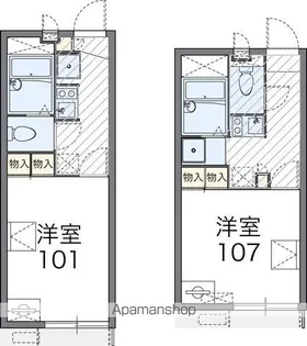 レオパレスエメラルドグリーン【2階】の間取り