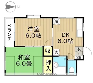 サンライズハイツ2【201号室】の間取り