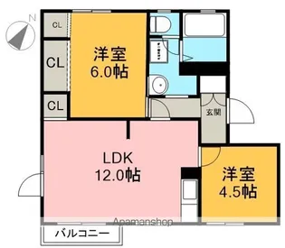 コーポTY C【202号室】の間取り