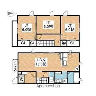 ドルチェヴィータマルヤ【1階】の間取り