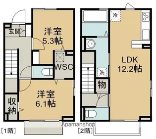 リバーサイド神明【1階】の間取り