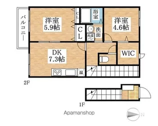 サン・friends掛割【2階】の間取り