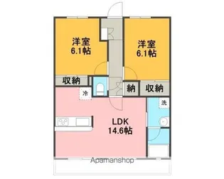 サニーフラット【1階】の間取り