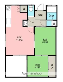 ヒザンテラス【1階】の間取り