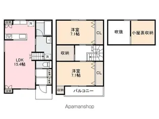 メゾネストZ香西【1階】の間取り