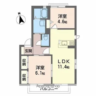 YMハイツ C棟【2階】の間取り