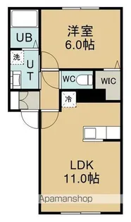 セジュールウィット中道【102号室】の間取り