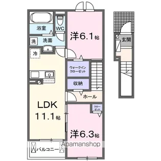 クレアティボ カーサ【2階】の間取り
