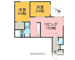 ルミエール月寒東3.3【2階】の間取り