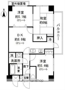 ルート南常盤台【4階】の間取り