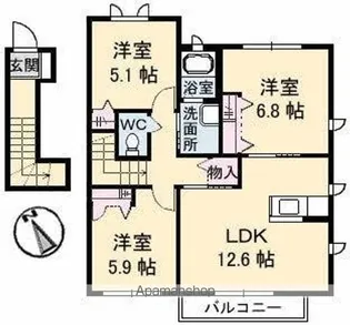 サンモール B棟【2階】の間取り