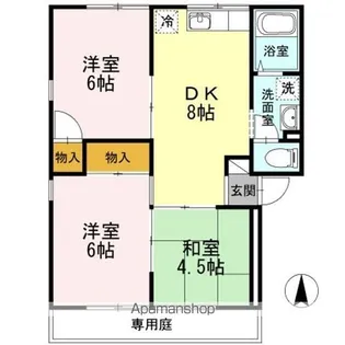 ファミール三好 A棟【1階】の間取り