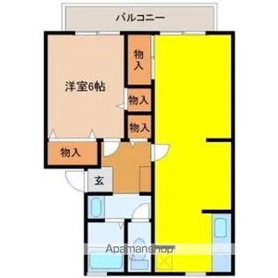 カムールカメリアB【102号室】の間取り
