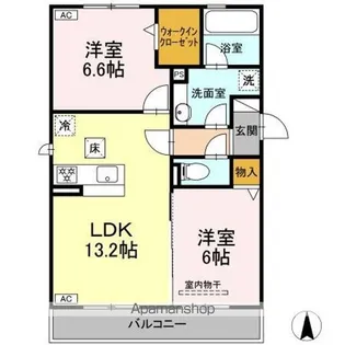 DーROOM大川【1階】の間取り