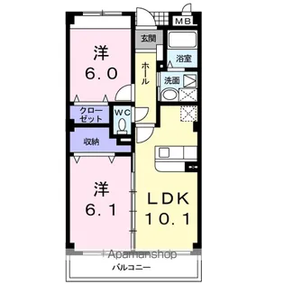 サンライズガーデン【3階】の間取り