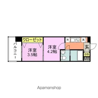 NO60 V−TOWER天神【16階】の間取り