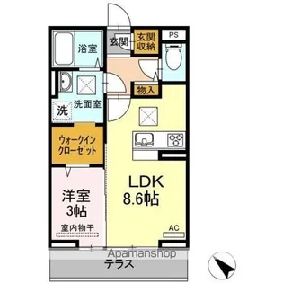 プレサーブ日の出Ⅱ【1階】の間取り