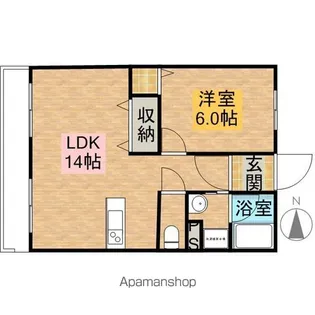 シャトレかみむら【201号室】の間取り