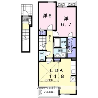 M・プラム Ⅲ【2階】の間取り