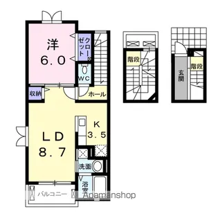 アンジュールARIDA Ⅰ【3階】の間取り