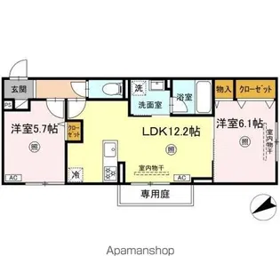 セルヴェール【1階】の間取り