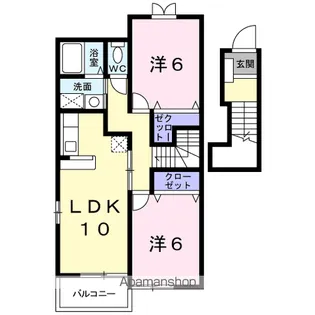 ジャン・ピュールD【2階】の間取り