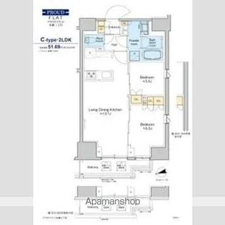 プラウドフラット本郷三丁目【13階】の間取り