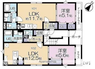 シーレクラメイションII【1階】の間取り