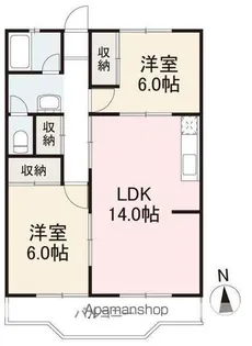 高松南ハイツ【2階】の間取り