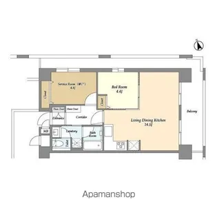 コンフォリア芝浦Ⅱ【7階】の間取り